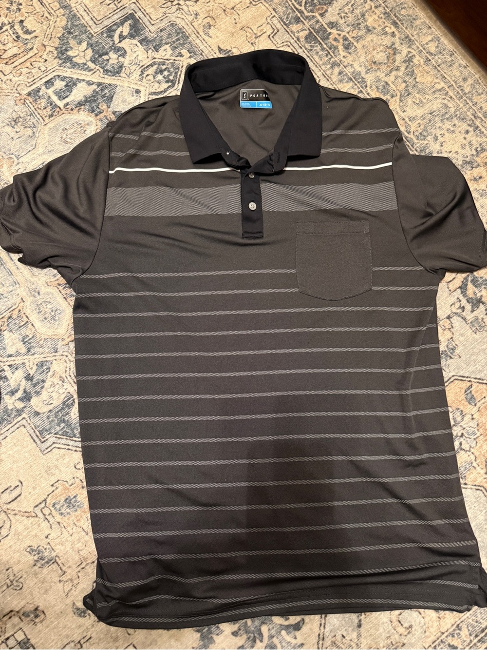 Bundle of 2 Golf Callaway Men's Navy Shirt - & PgA Gray stripes size XL - Picture 2 of 4